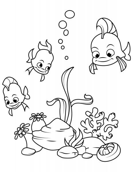 Coral Reef Fish coloring page image
