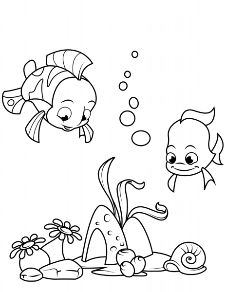 Coral Reef Fish coloring page image