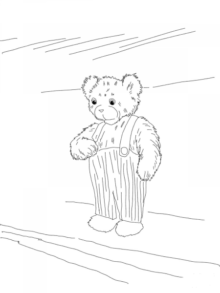 Corduroy Bear coloring page image