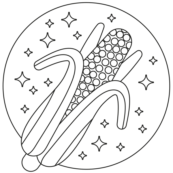 Corn coloring page image
