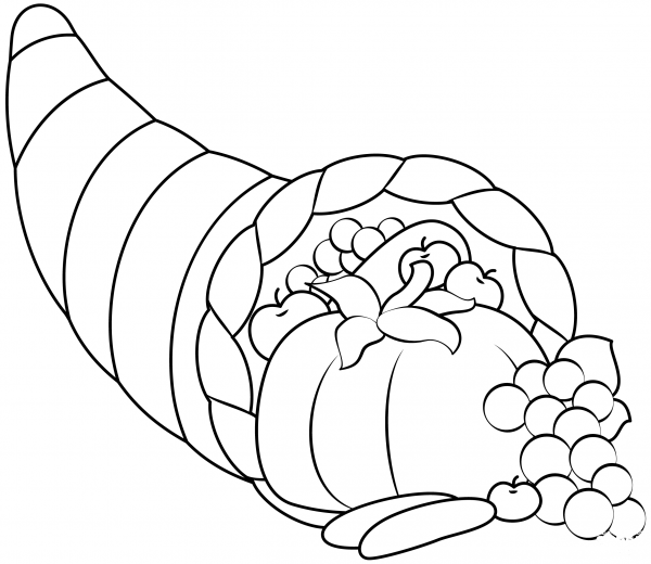 Cornucopia coloring page image