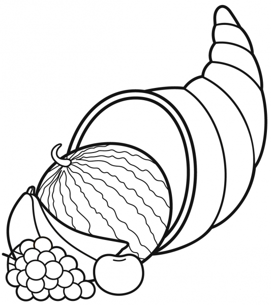 Cornucopia coloring page image