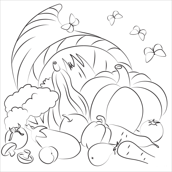 Cornucopia coloring page image