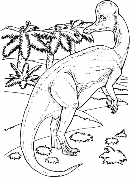 Corythosaurus Duck Billed Dinosaur coloring page image
