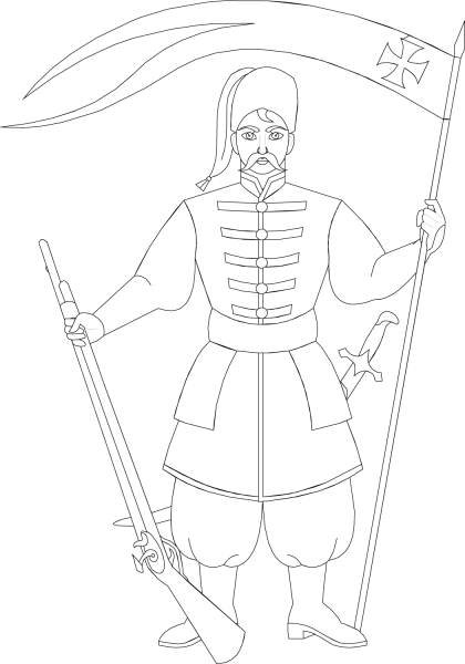 Cossack coloring page image