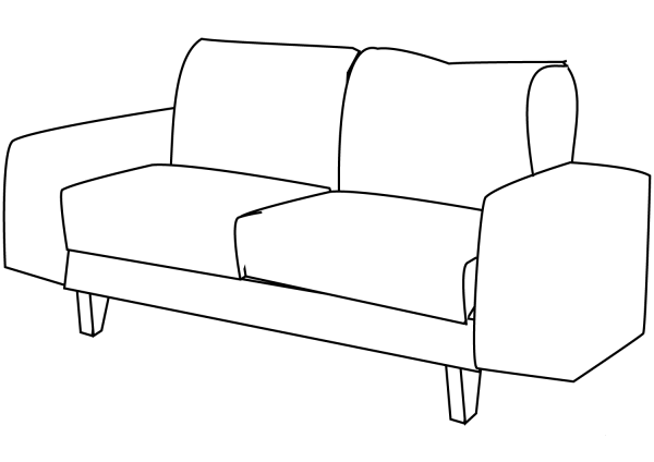 Couch coloring page image