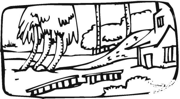 Country House  coloring page image