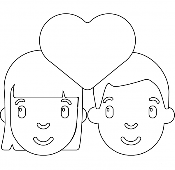 Couple Emoji coloring page image