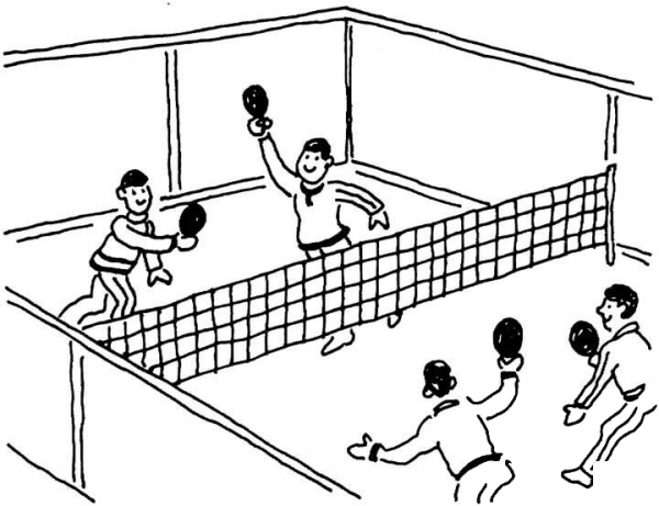 Couple Tennis Teams  coloring page image