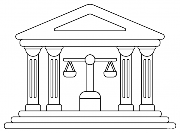 Courthouse coloring page image