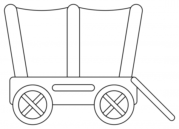 Covered Wagon coloring page image