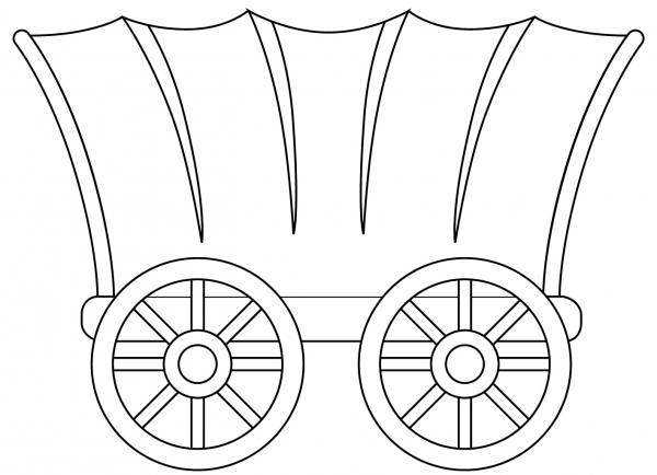Covered Wagon coloring page image