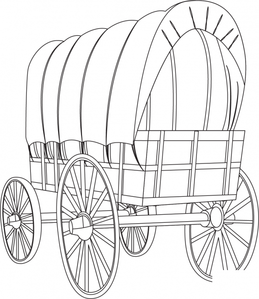 Covered Wagon coloring page image