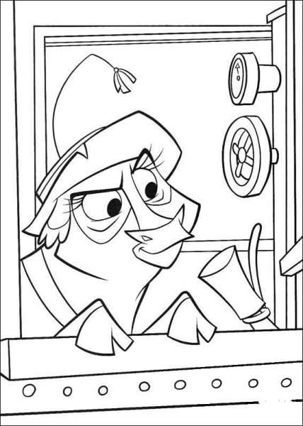 Cow At The Window  coloring page image
