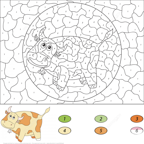 Cow Color by Number image