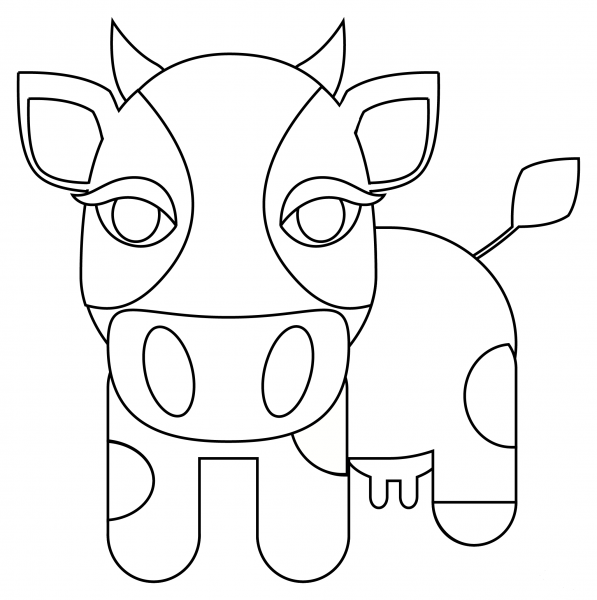 Cow coloring page image