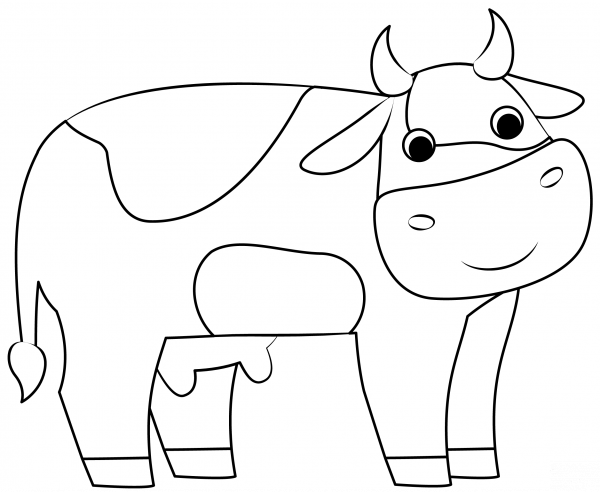 Cow coloring page image