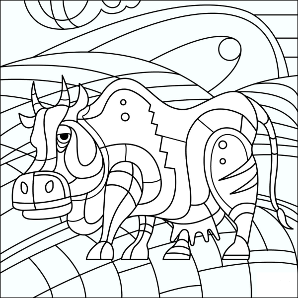 Cow coloring page image