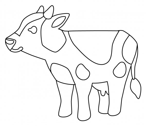 Cow Emoji coloring page image