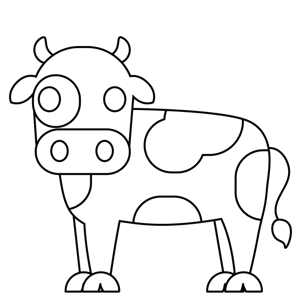 Cow Emoji coloring page image