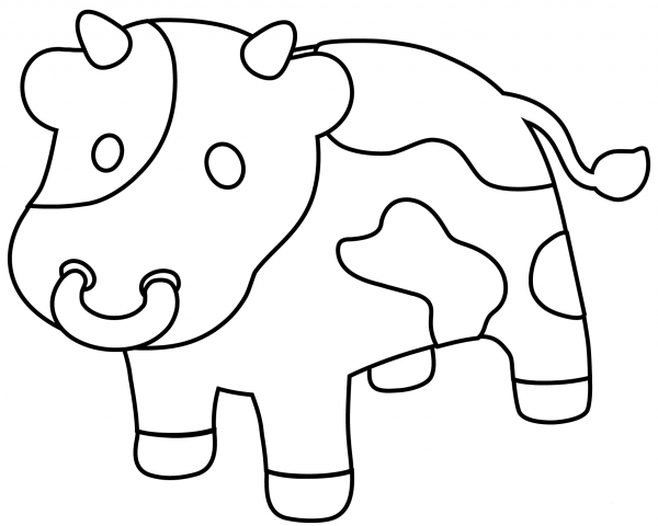 Cow Emoji coloring page image