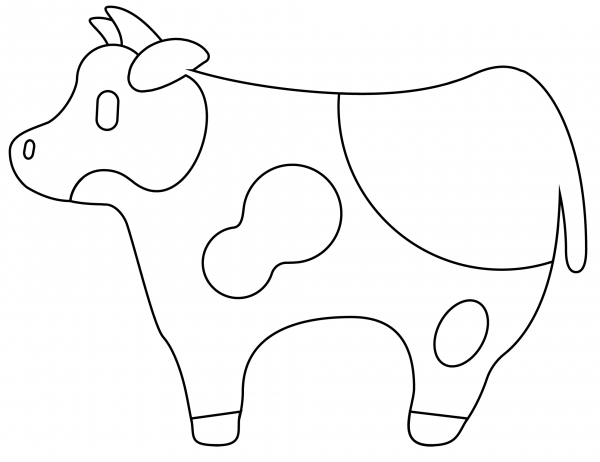 Cow Emoji coloring page image