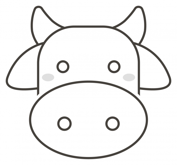 Cow Face coloring page image