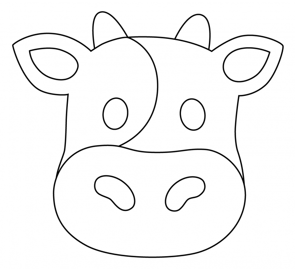 Cow Face Emoji coloring page image