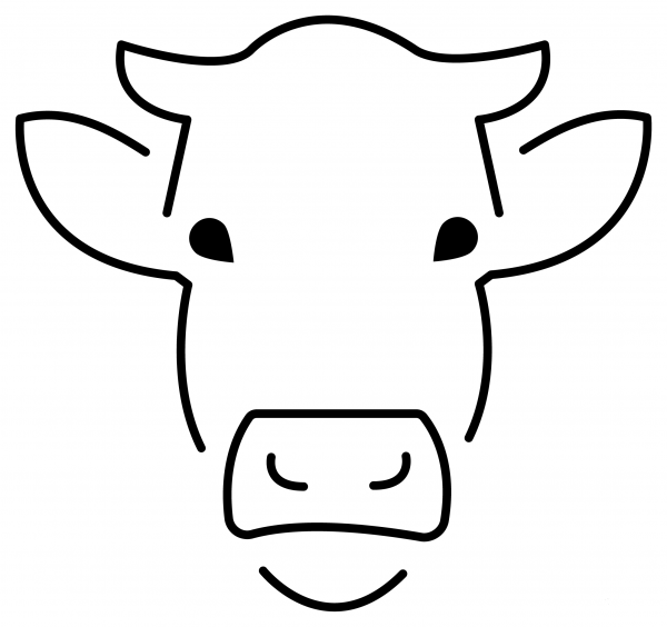 Cow Face Emoji coloring page image