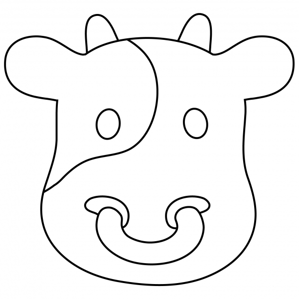 Cow Face Emoji coloring page image