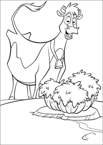 Cow found Food  coloring page image