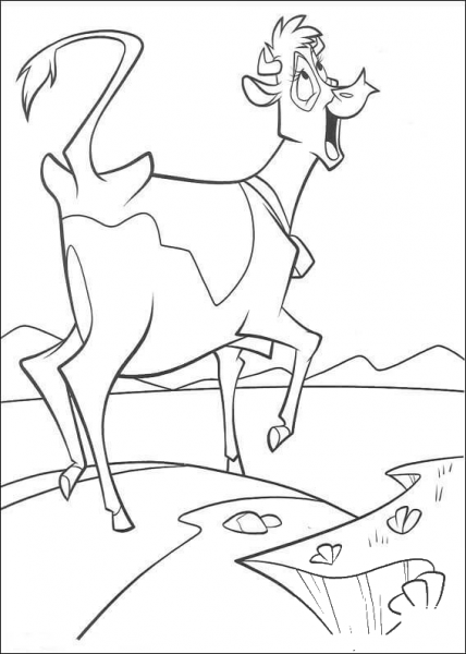 Cow Is Singing  coloring page image