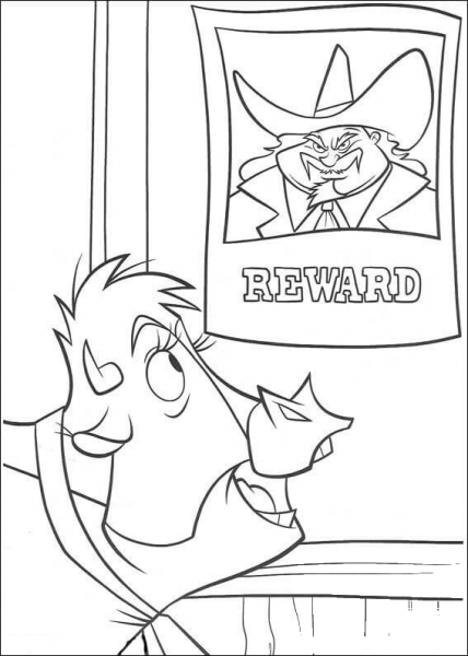 Cow Looks At The Reward Picture coloring page image