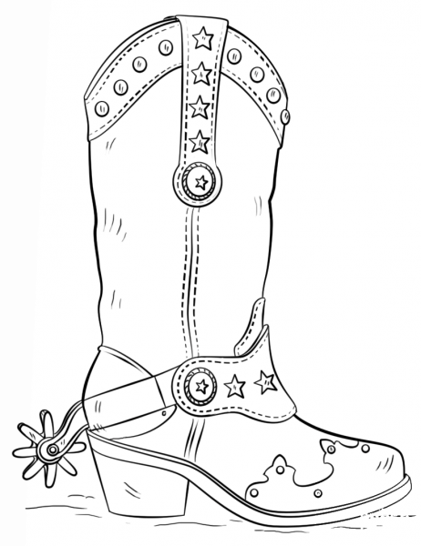 Cowboy Boot coloring page image