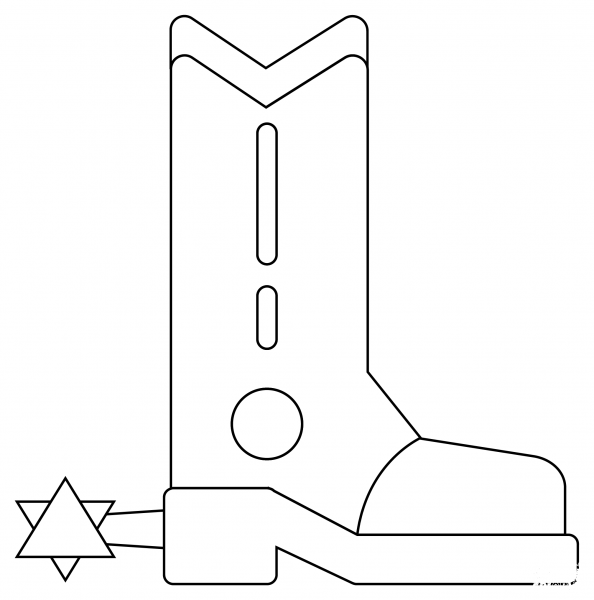 Cowboy Boot coloring page image