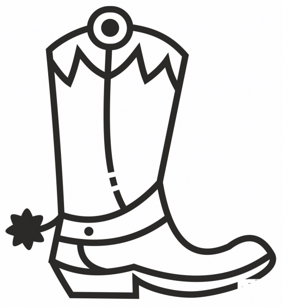 Cowboy Boot coloring page image
