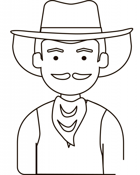 Cowboy coloring page image