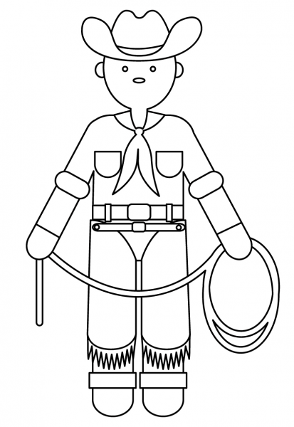 Cowboy coloring page image