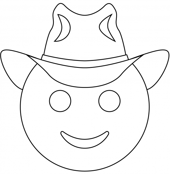 Cowboy Hat Face coloring page image