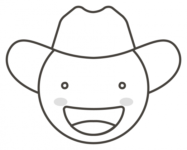 Cowboy Hat Face coloring page image