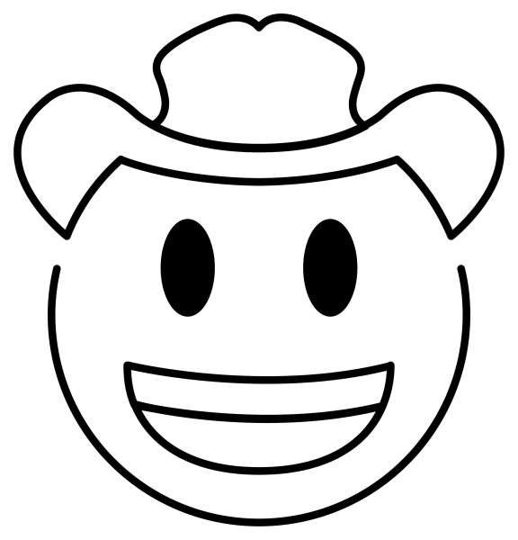 Cowboy Hat Face Emoji coloring page image