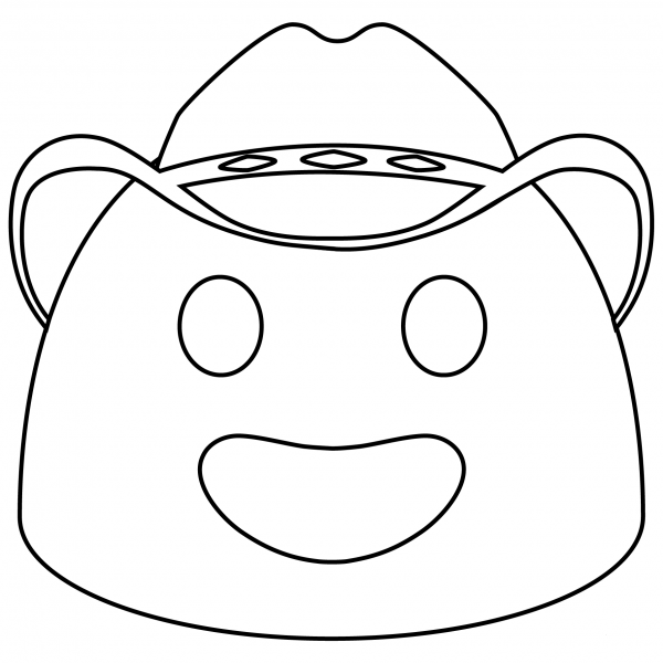 Cowboy Hat Face Emoji coloring page image