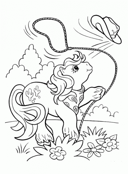 Cowboy Pony  coloring page image