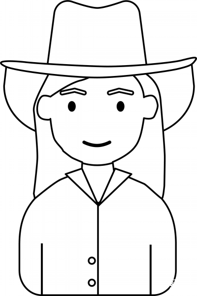 Cowgirl coloring page image