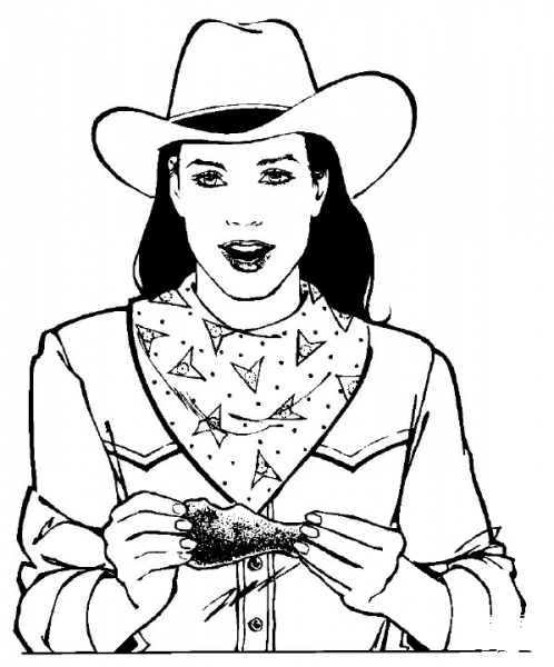 Cowgirl  coloring page image