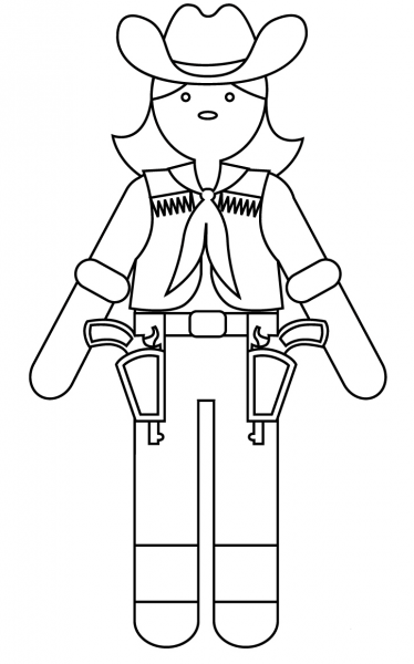 Cowgirl coloring page image