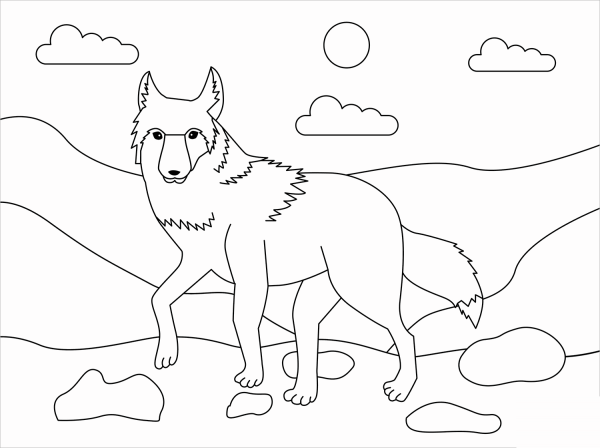 Coyote coloring page image