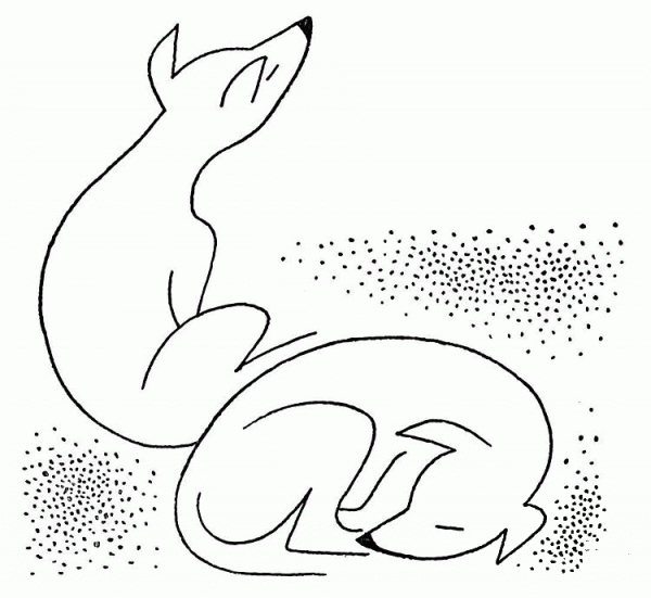 Coyote sleep coloring page image
