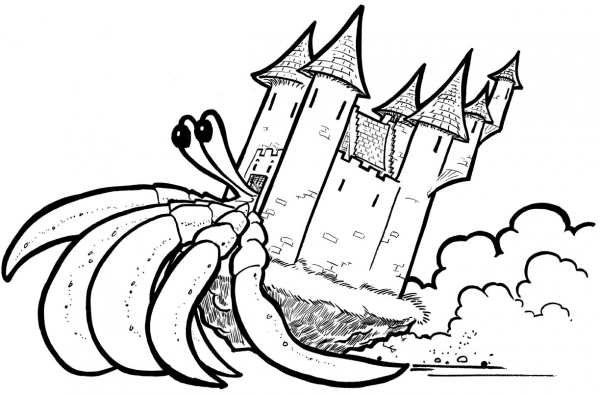 Crab Castle coloring page image