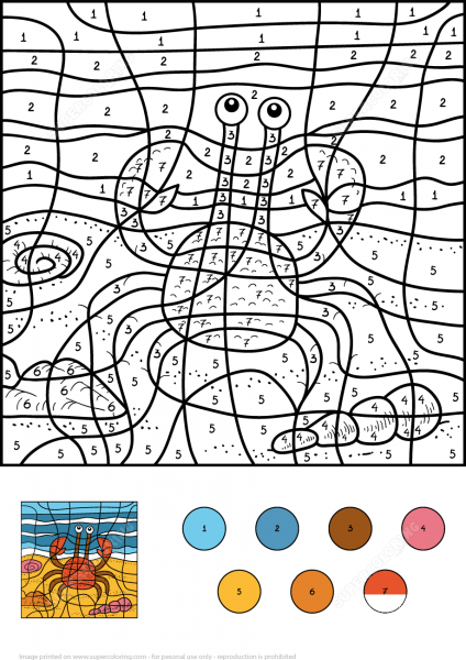 Crab Color by Number image